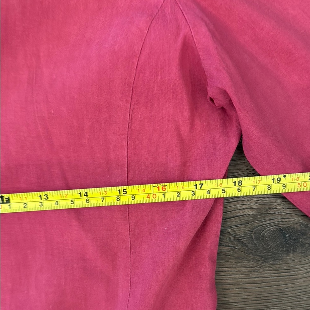 Eileen Fisher Pink Linen Linen LS Split Cuff Dress - Picture 5 of 6